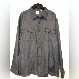 ROWN Men's Charcoal Micro-Pattern Shirt Jacket